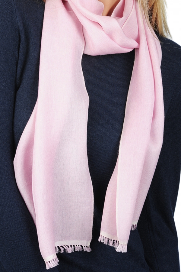 Cashmere & Silk accessories scarva pink lavender 170x25cm